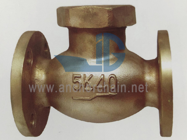 JIS F 7415 Bronzo 5K Valvole a globo di ritegno con unione a cappello