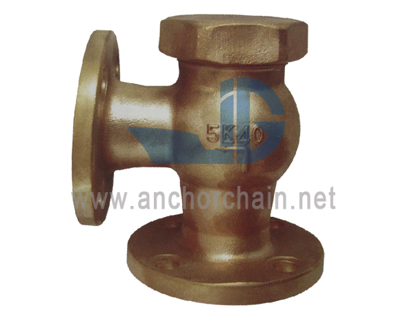 Valvole ad angolo di ritegno per sollevamento JIS F 7418 in bronzo 16K (tipo con coperchio a unione)